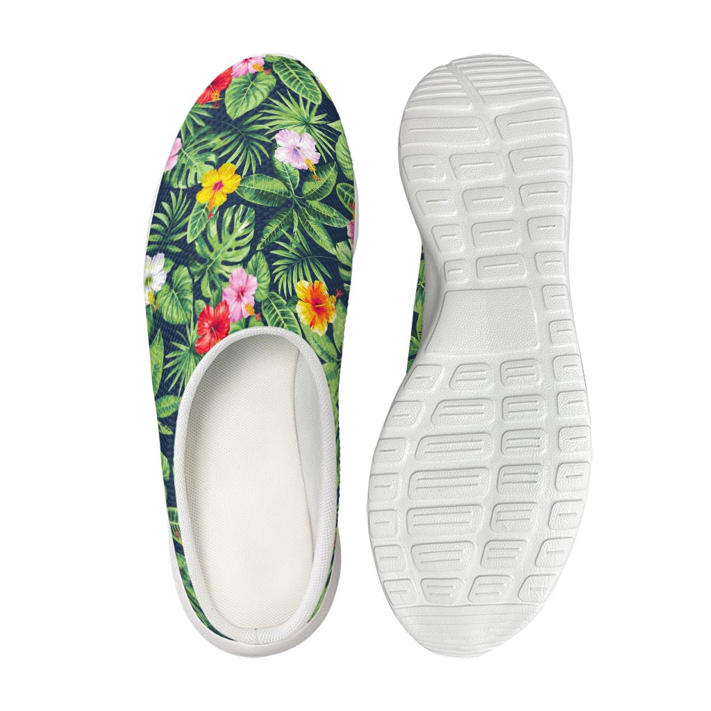 Tropical Hibiscus Flowers Pattern Print Mesh Casual Shoes