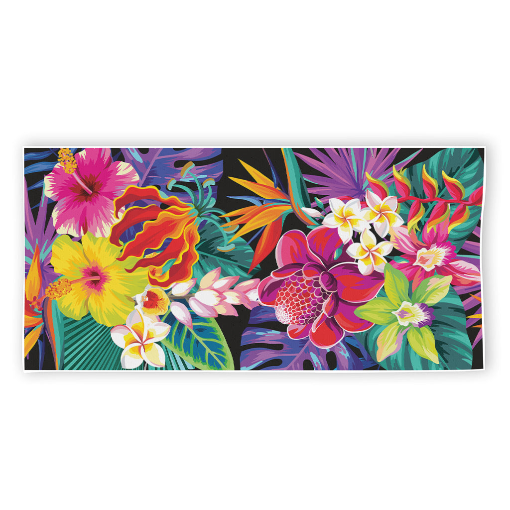 Tropical Hummingbird Print Beach Towel