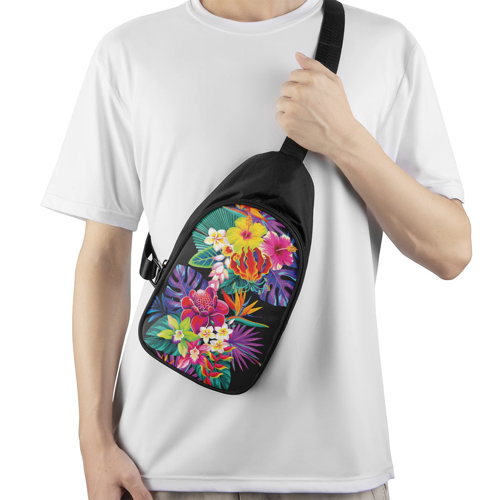 Tropical Hummingbird Print Chest Bag