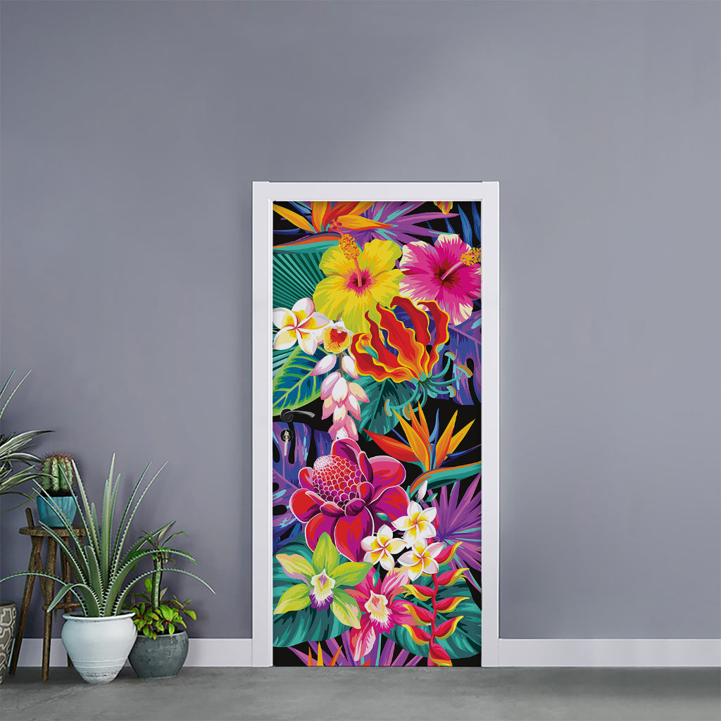 Tropical Hummingbird Print Door Sticker