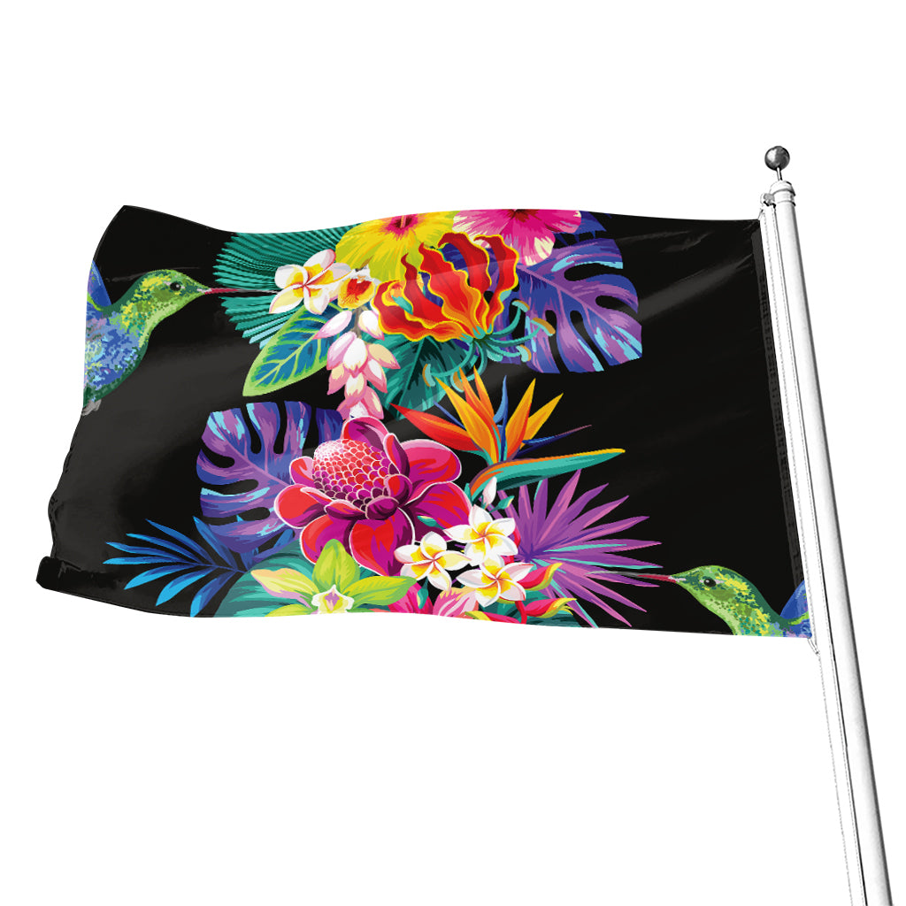 Tropical Hummingbird Print Flag
