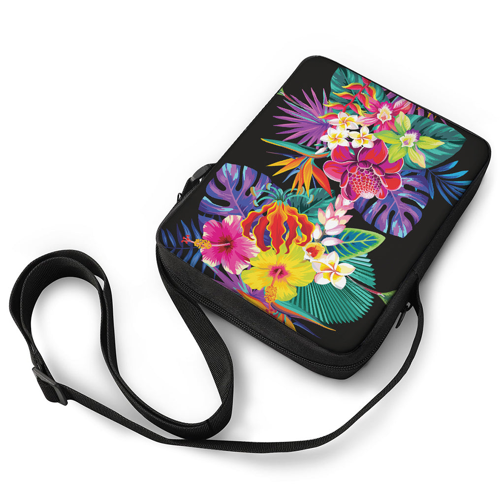 Tropical Hummingbird Print Rectangular Crossbody Bag