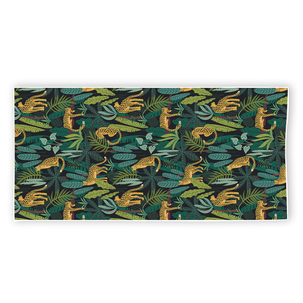 Tropical Jaguar Pattern Print Beach Towel