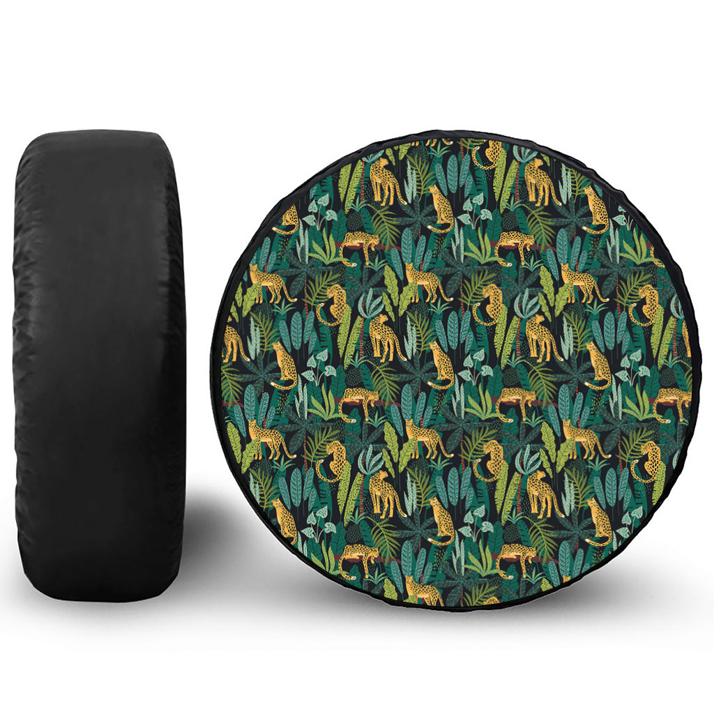 Tropical Jaguar Pattern Print Tire Cover