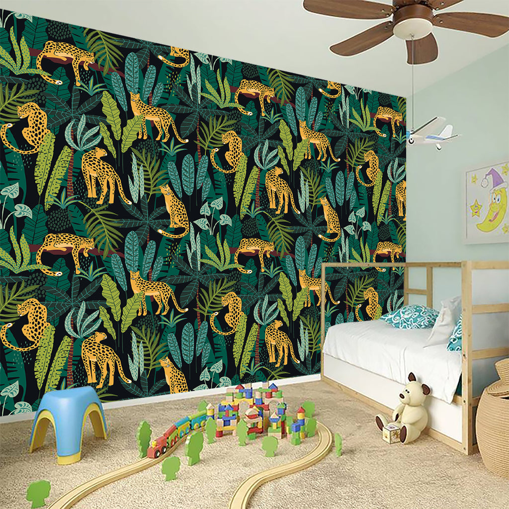 Tropical Jaguar Pattern Print Wall Sticker