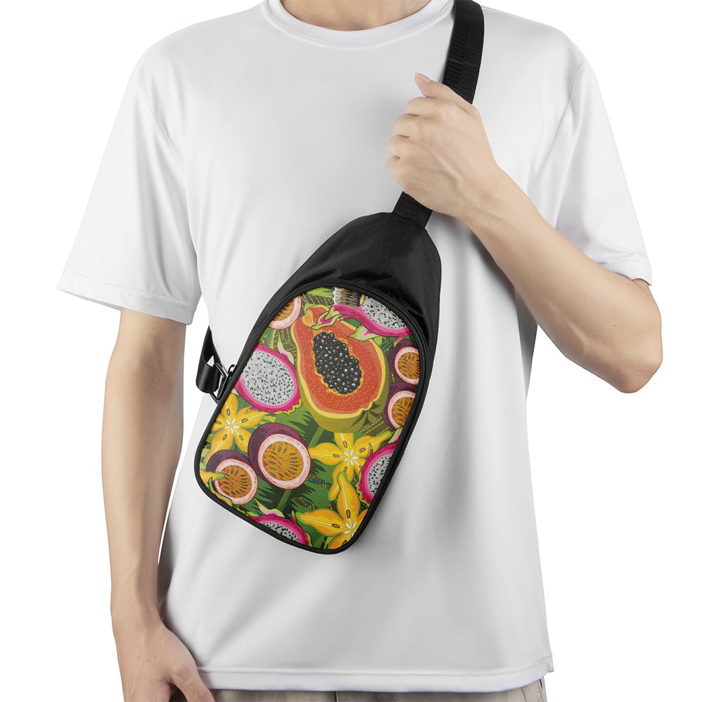 Tropical Jungle Fruits Pattern Print Chest Bag
