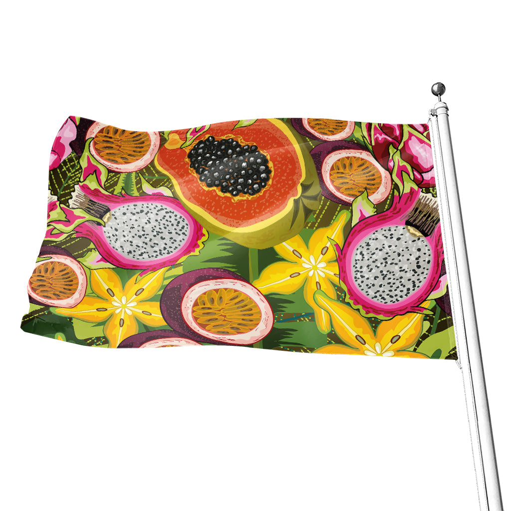 Tropical Jungle Fruits Pattern Print Flag