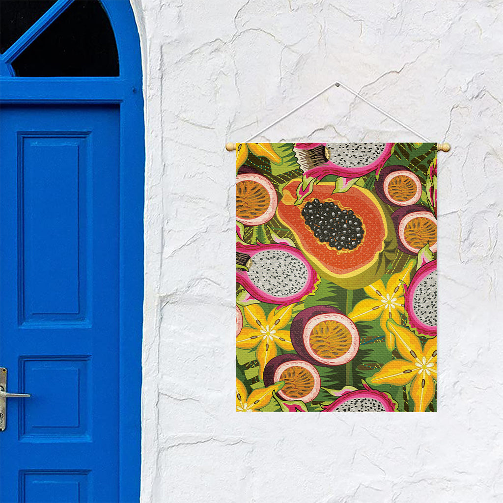 Tropical Jungle Fruits Pattern Print Garden Flag