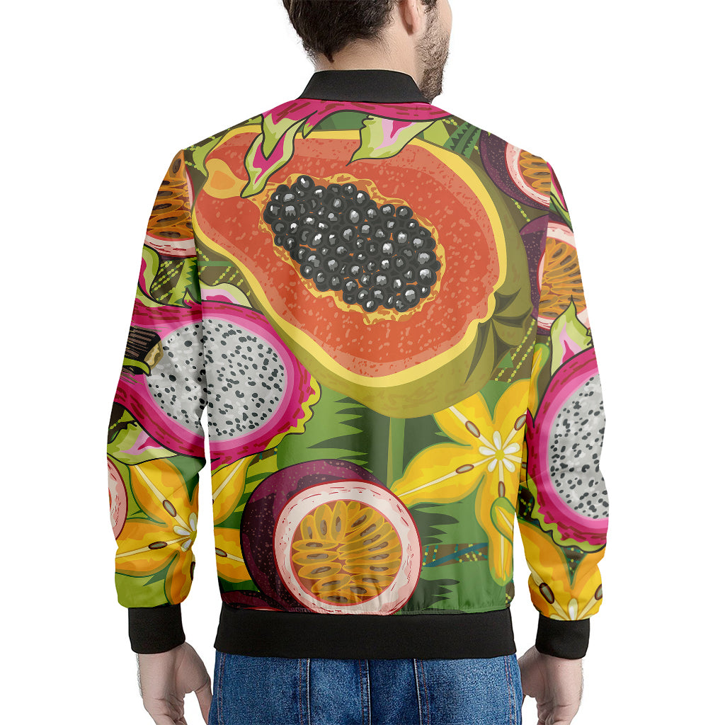Tropical Jungle Fruits Pattern Print Men's Bomber Jacket