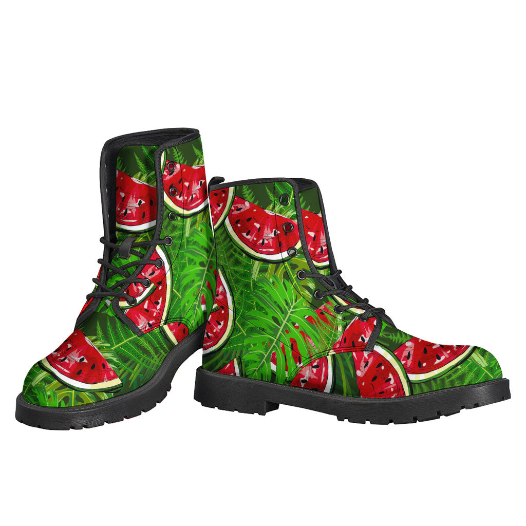 Tropical Leaf Watermelon Pattern Print Backpack