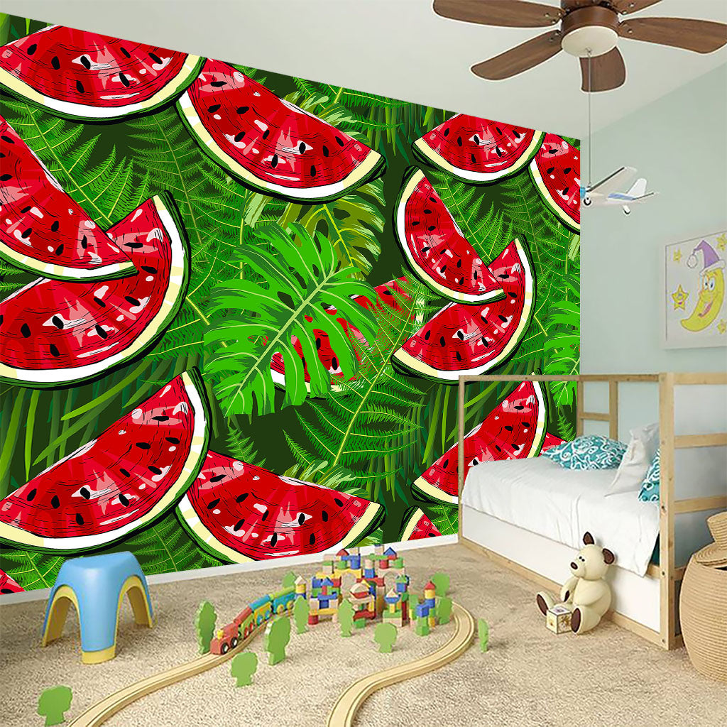 Tropical Leaf Watermelon Pattern Print Wall Sticker