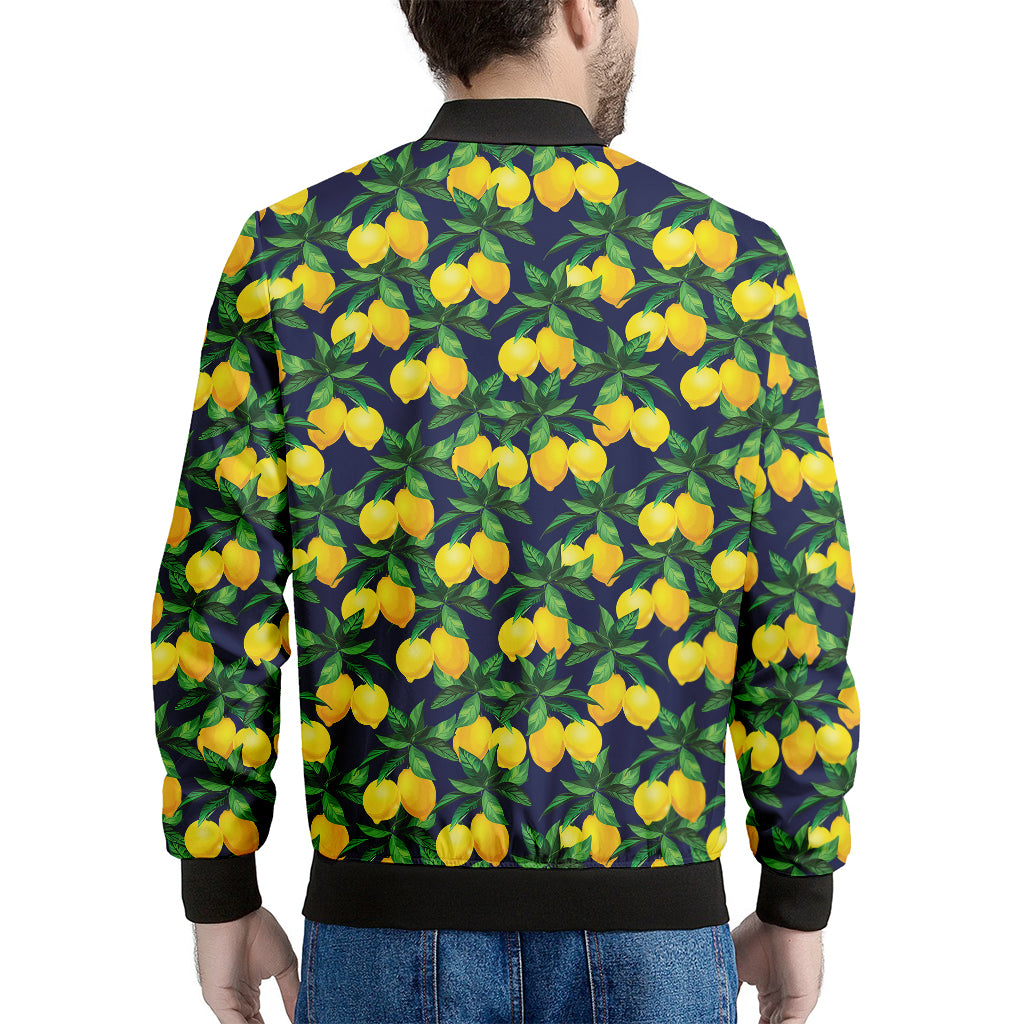 Tropical Lemon Pattern Print Men's Bomber Jacket