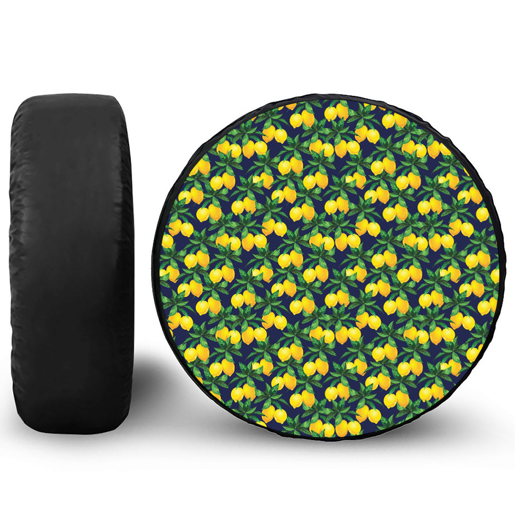 Tropical Lemon Pattern Print Tire Cover