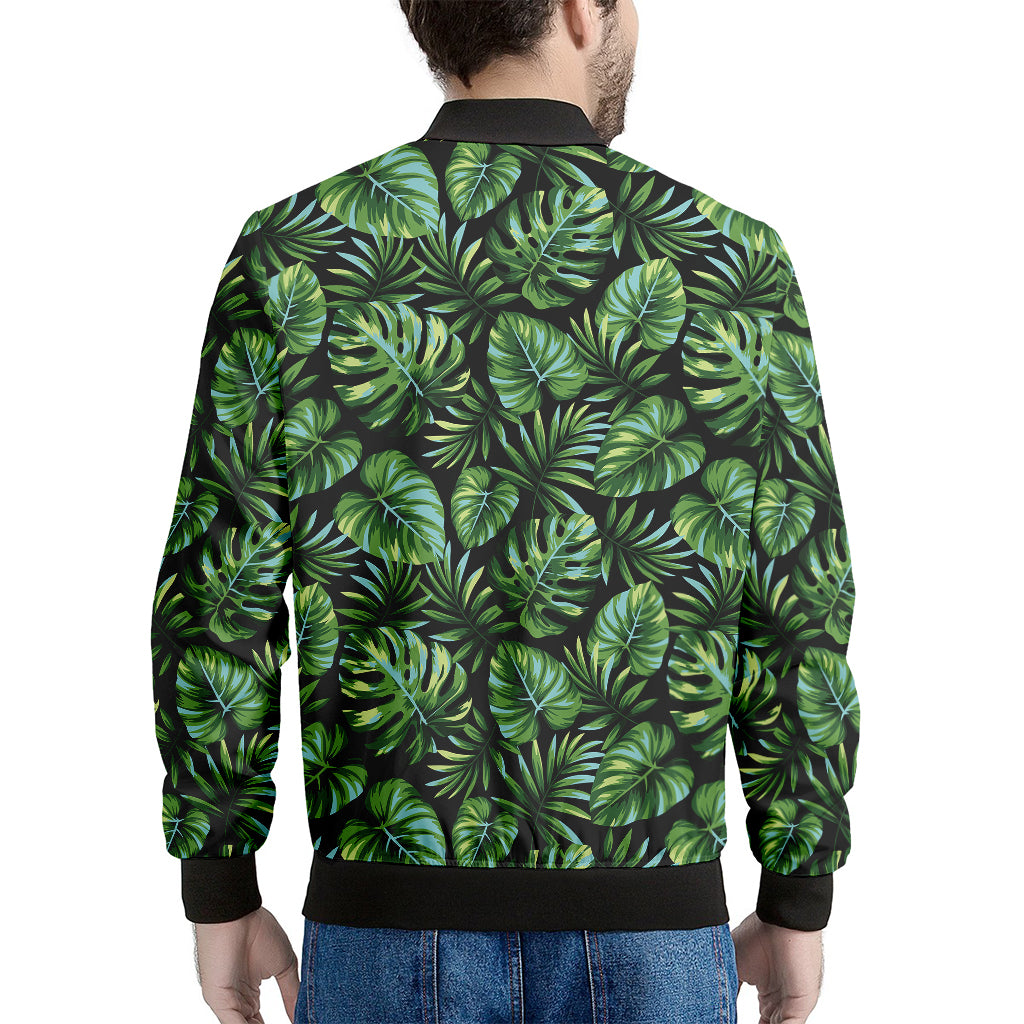 Tropical Monstera Leaves Pattern Print Men's Bomber Jacket