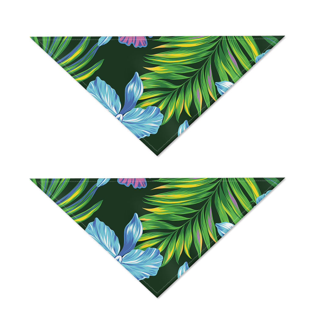 Tropical Orchid Flower Pattern Print Dog Bandana