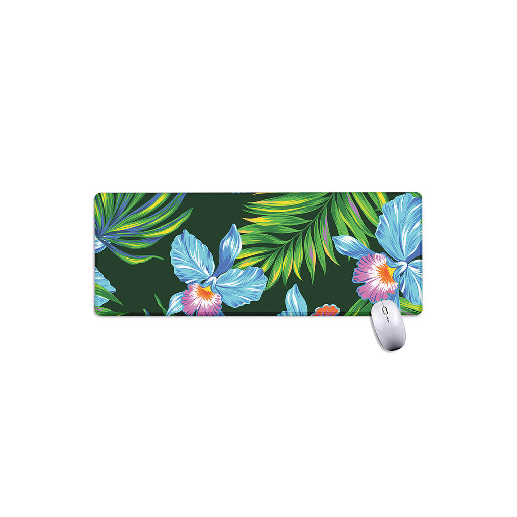 Tropical Orchid Flower Pattern Print Extended Mouse Pad