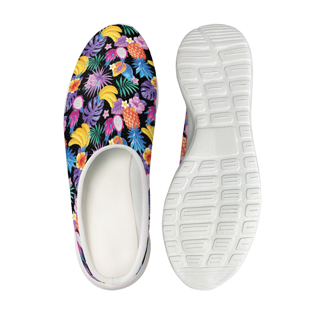 Tropical Palm And Hawaiian Fruits Print Mesh Casual Shoes