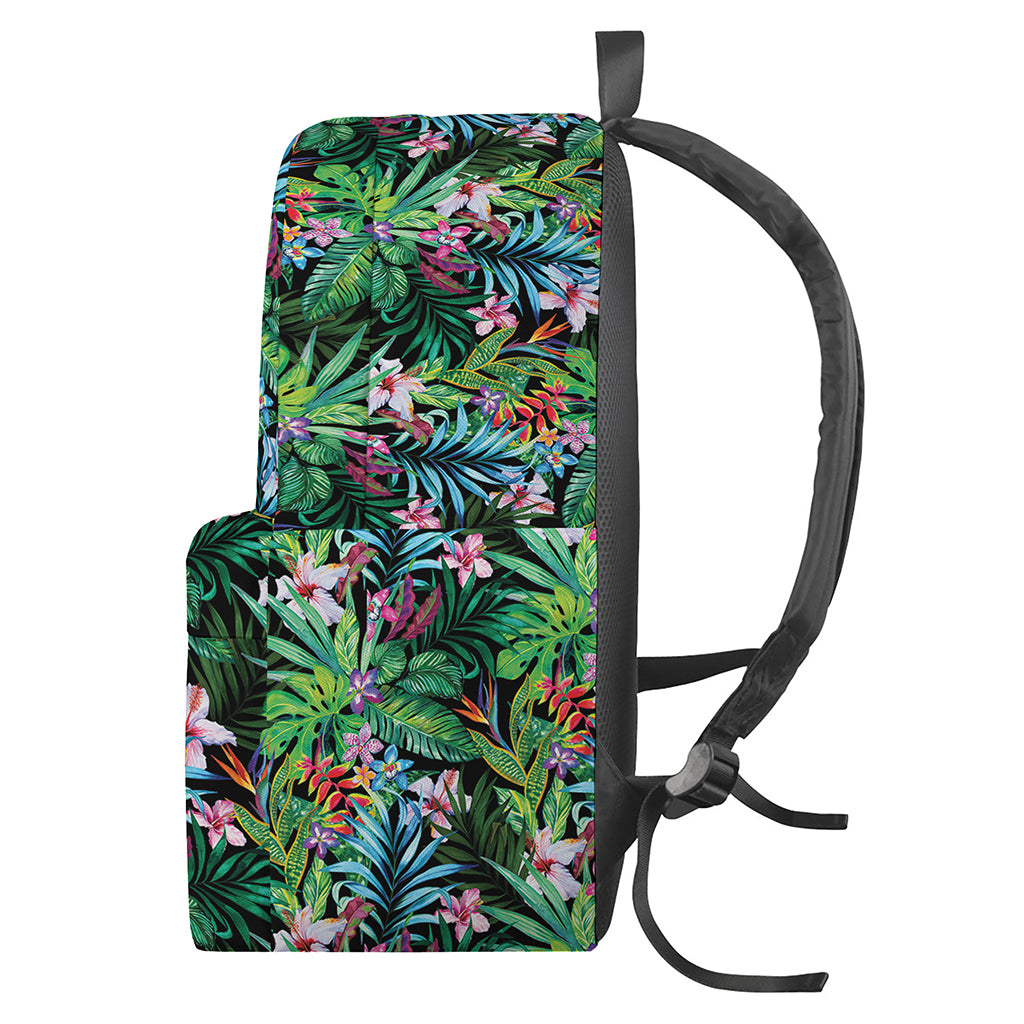 Tropical Palm And Hibiscus Print Backpack
