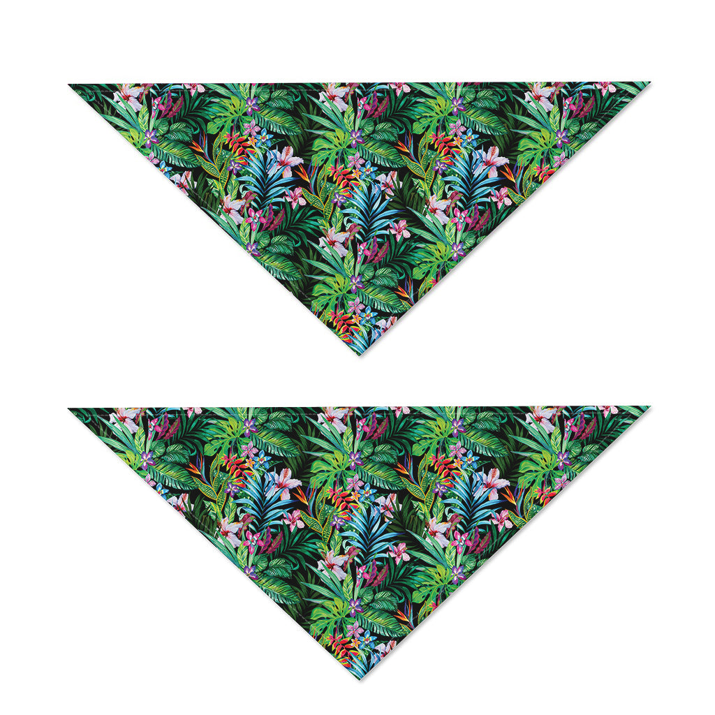 Tropical Palm And Hibiscus Print Dog Bandana