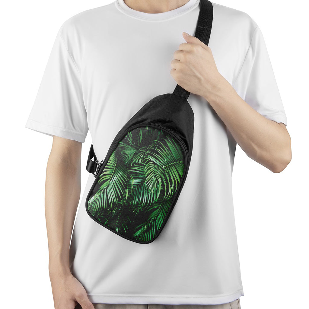 Tropical Palm Leaf Print Chest Bag