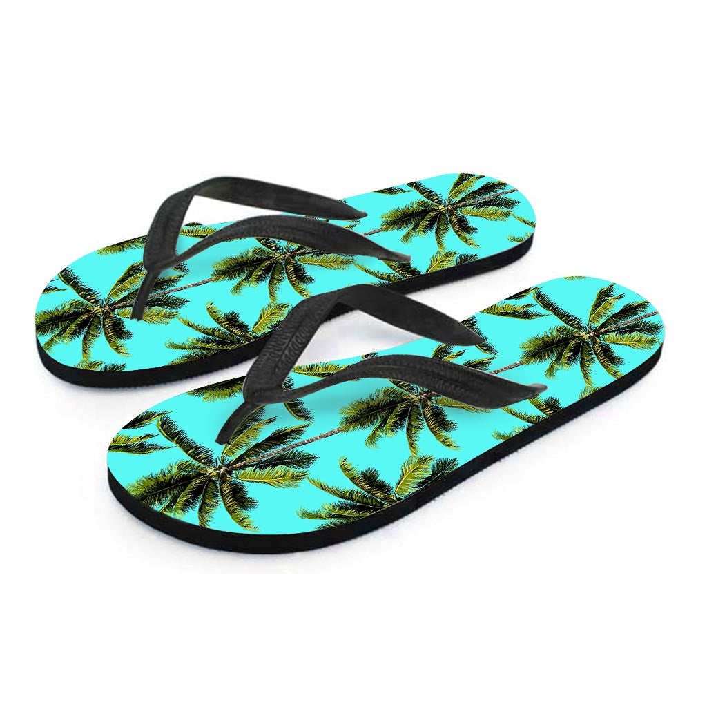 Tropical Palm Tree Pattern Print Flip Flops
