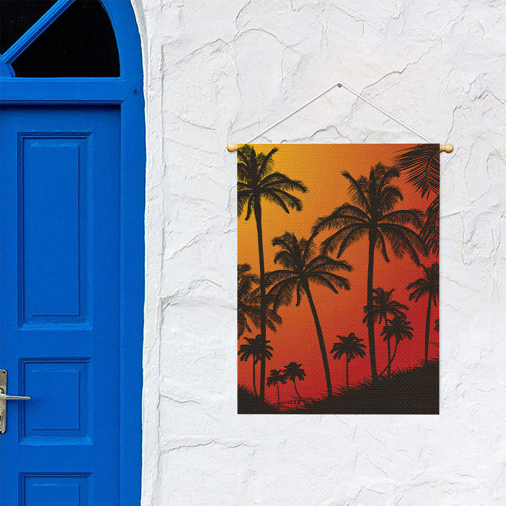 Tropical Palm Tree Sunset Print Garden Flag