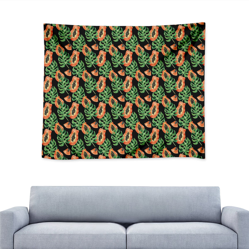 Tropical Papaya Pattern Print Tapestry