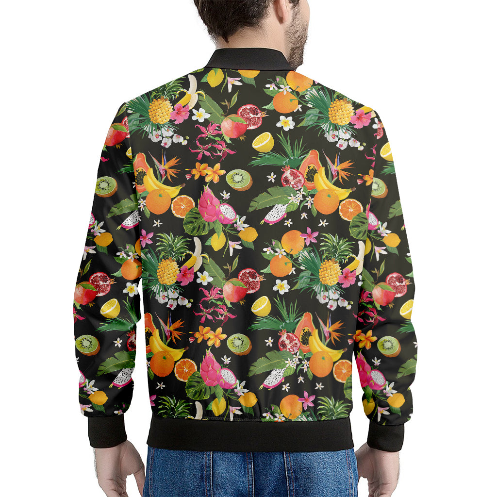 Tropical Paradise Fruits Pattern Print Men's Bomber Jacket