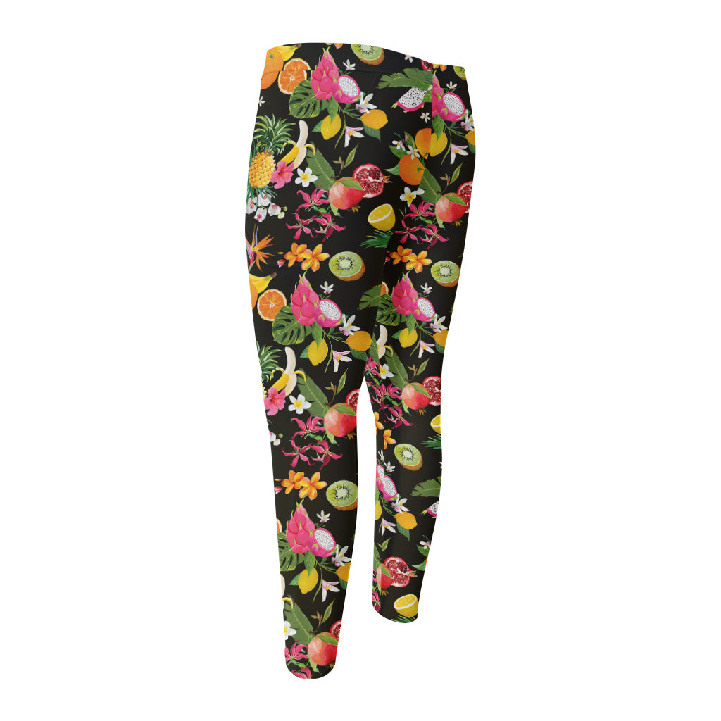 Tropical Paradise Fruits Pattern Print Men's Compression Pants