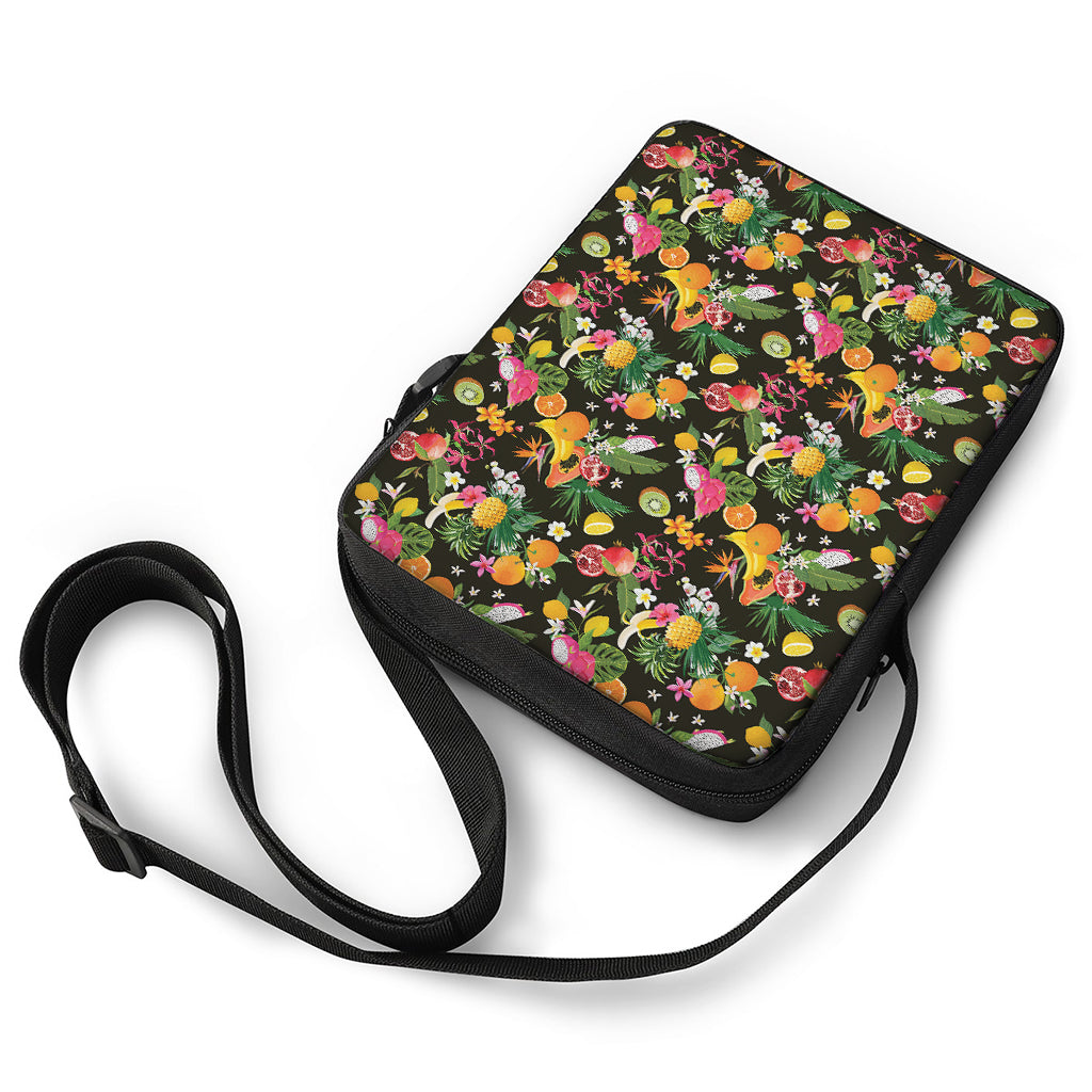 Tropical Paradise Fruits Pattern Print Rectangular Crossbody Bag