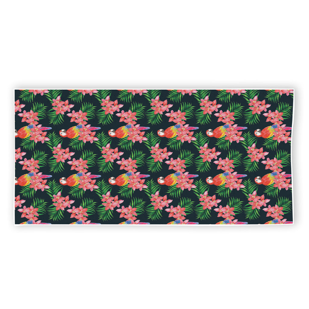 Tropical Parrot Pattern Print Beach Towel