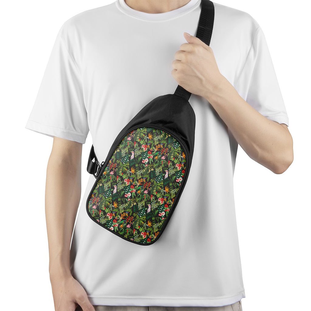Tropical Patchwork Pattern Print Chest Bag