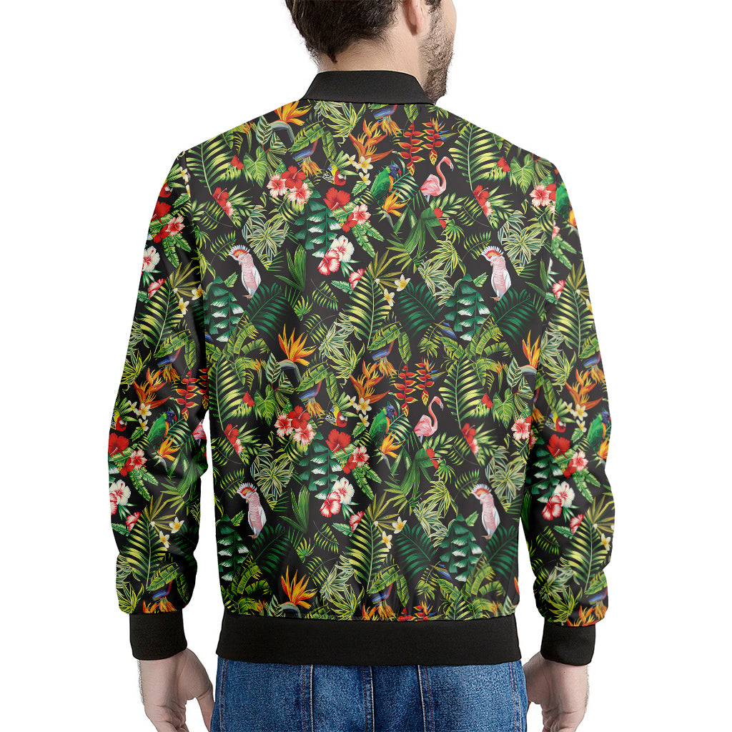 Tropical Patchwork Pattern Print Men's Bomber Jacket