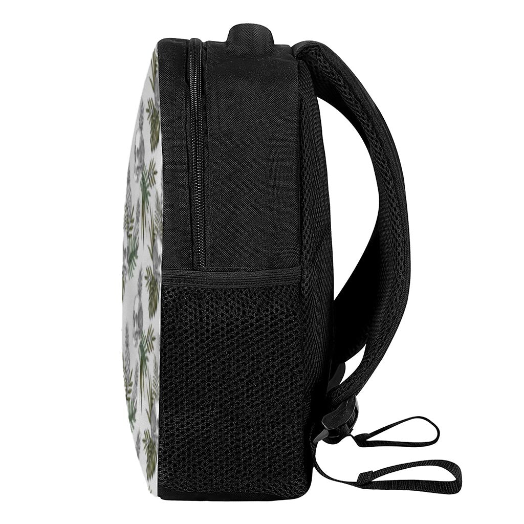 Tropical Pineapple Skull Pattern Print Casual Backpack