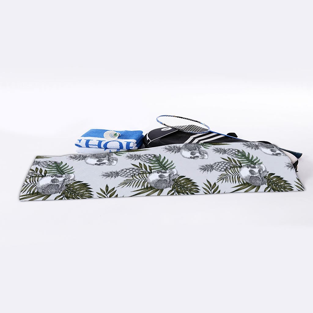 Tropical Pineapple Skull Pattern Print Sports Towel