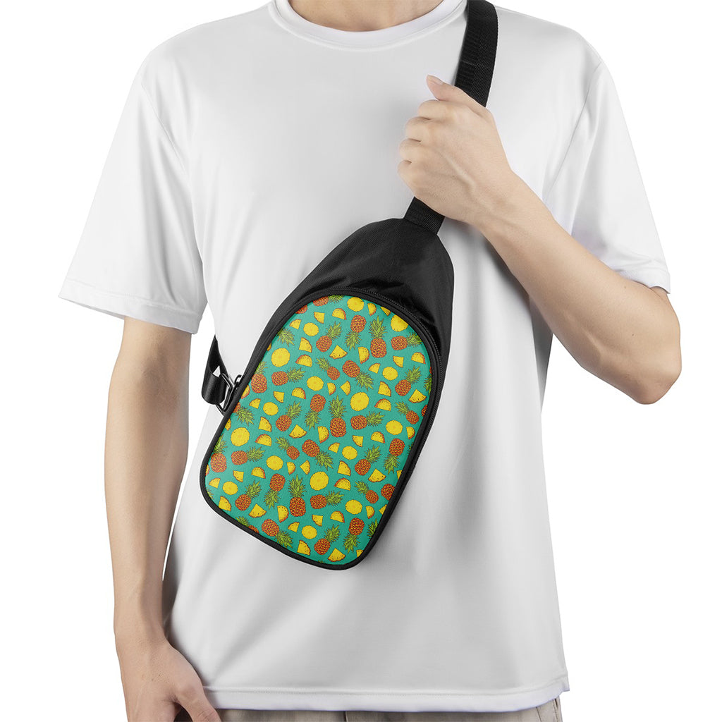 Tropical Pineapples Pattern Print Chest Bag