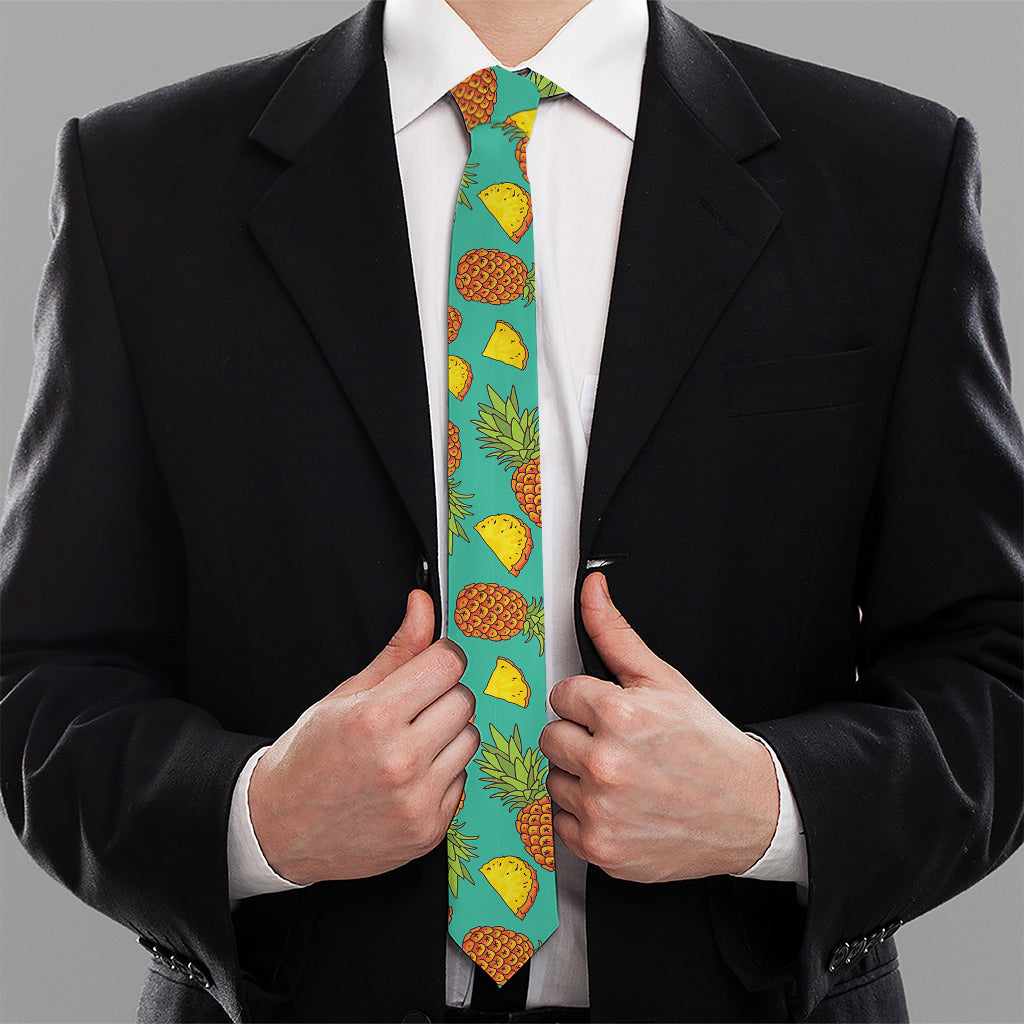Tropical Pineapples Pattern Print Necktie