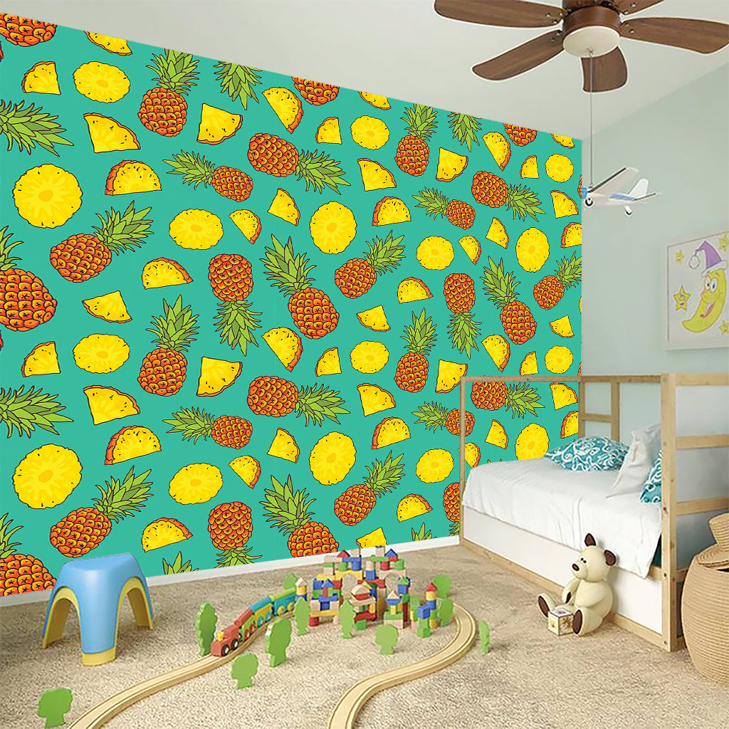 Tropical Pineapples Pattern Print Wall Sticker