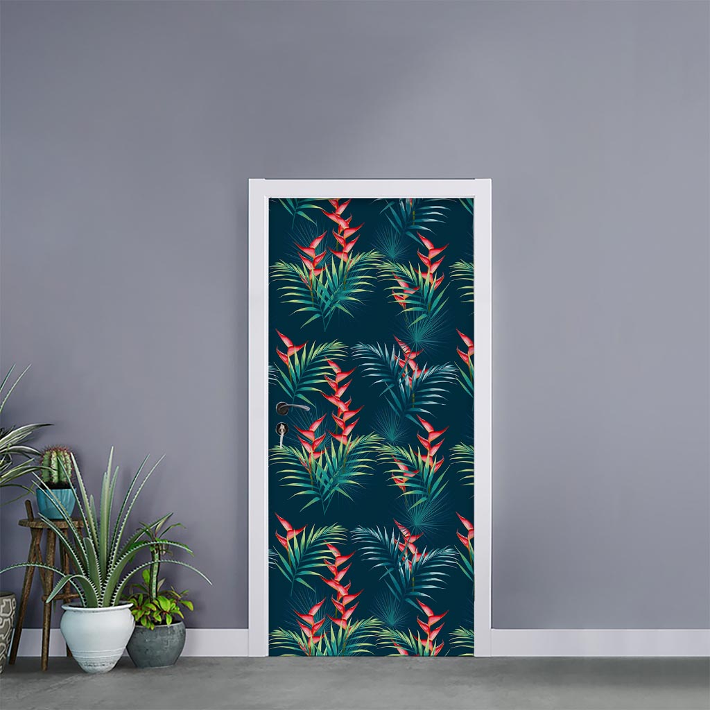 Tropical Plants Hawaii Pattern Print Door Sticker