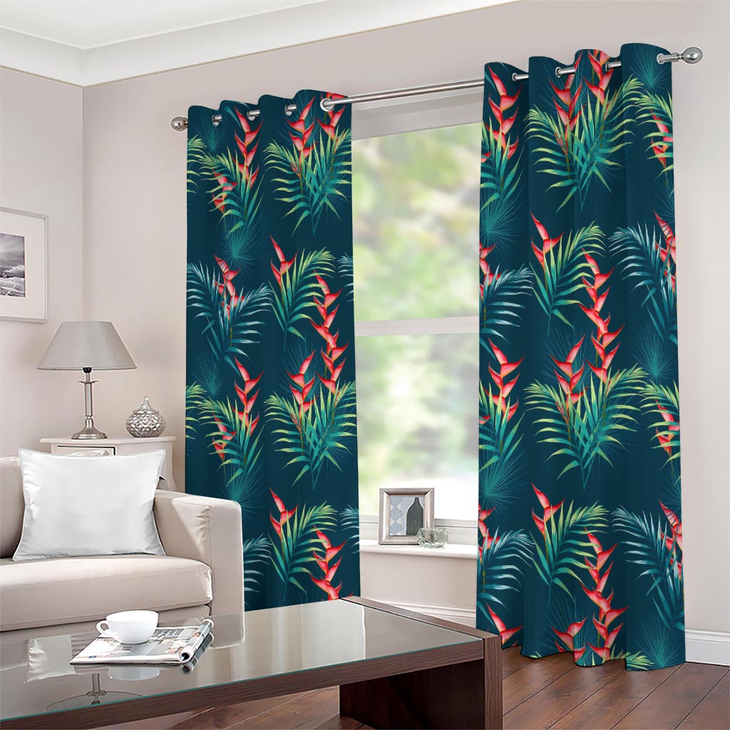 Tropical Plants Hawaii Pattern Print Extra Wide Grommet Curtains