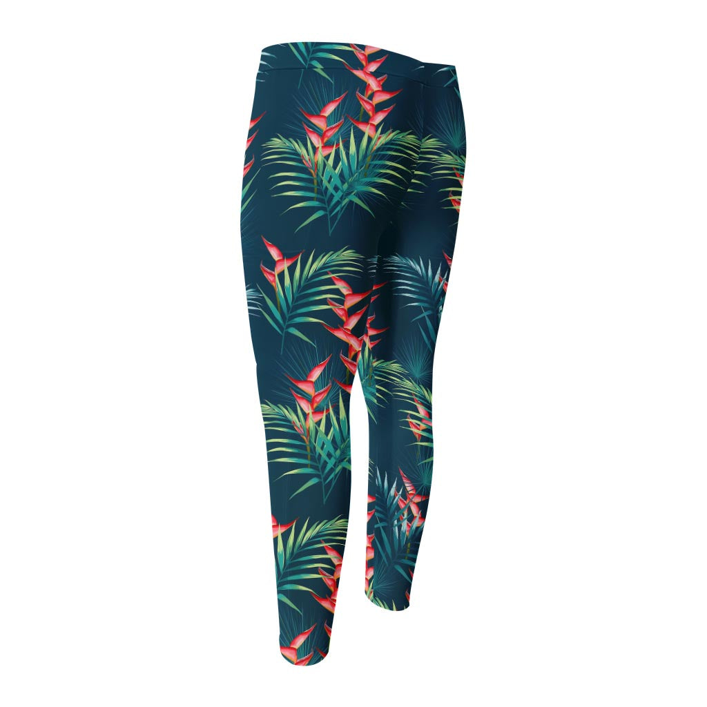 Tropical Plants Hawaii Pattern Print Men's Compression Pants