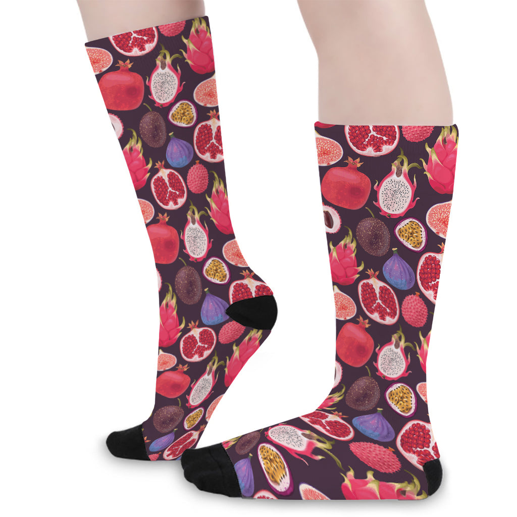 Tropical Summer Fruits Pattern Print Long Socks