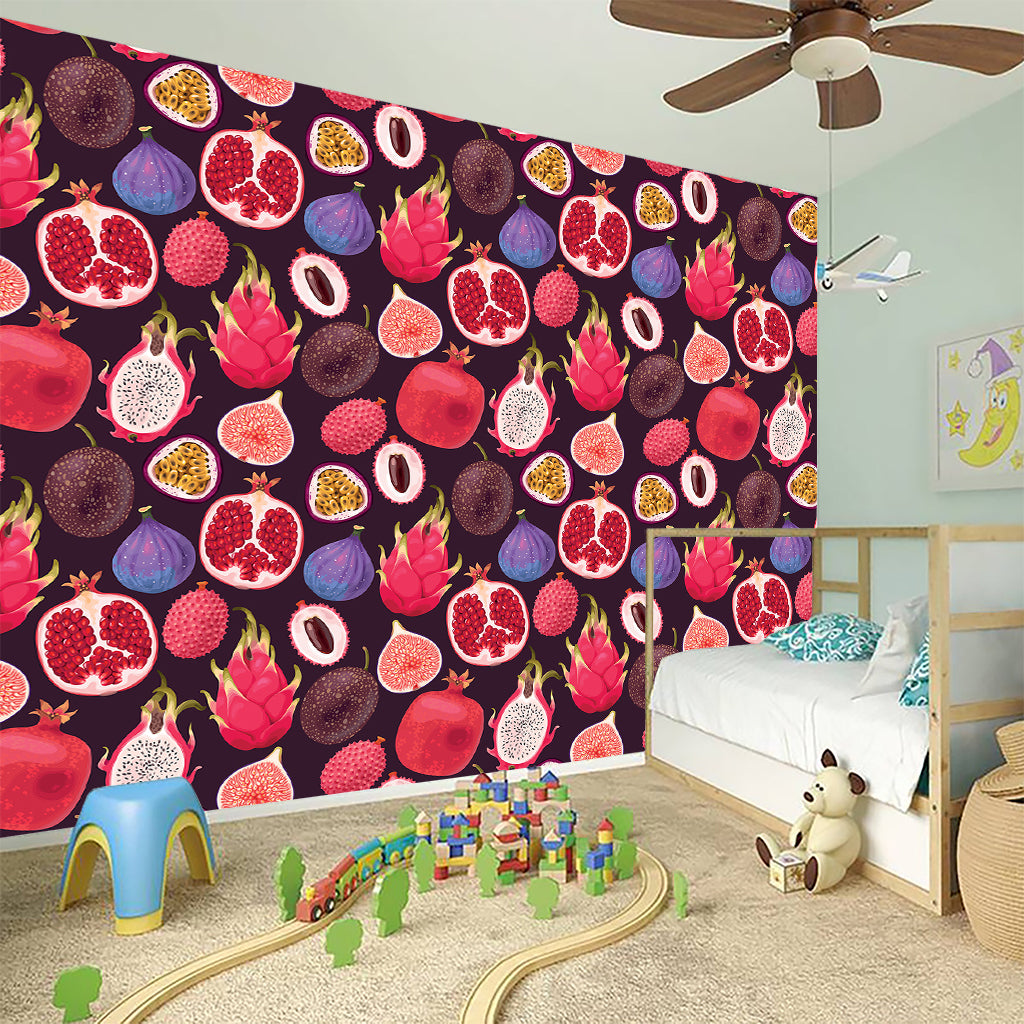 Tropical Summer Fruits Pattern Print Wall Sticker