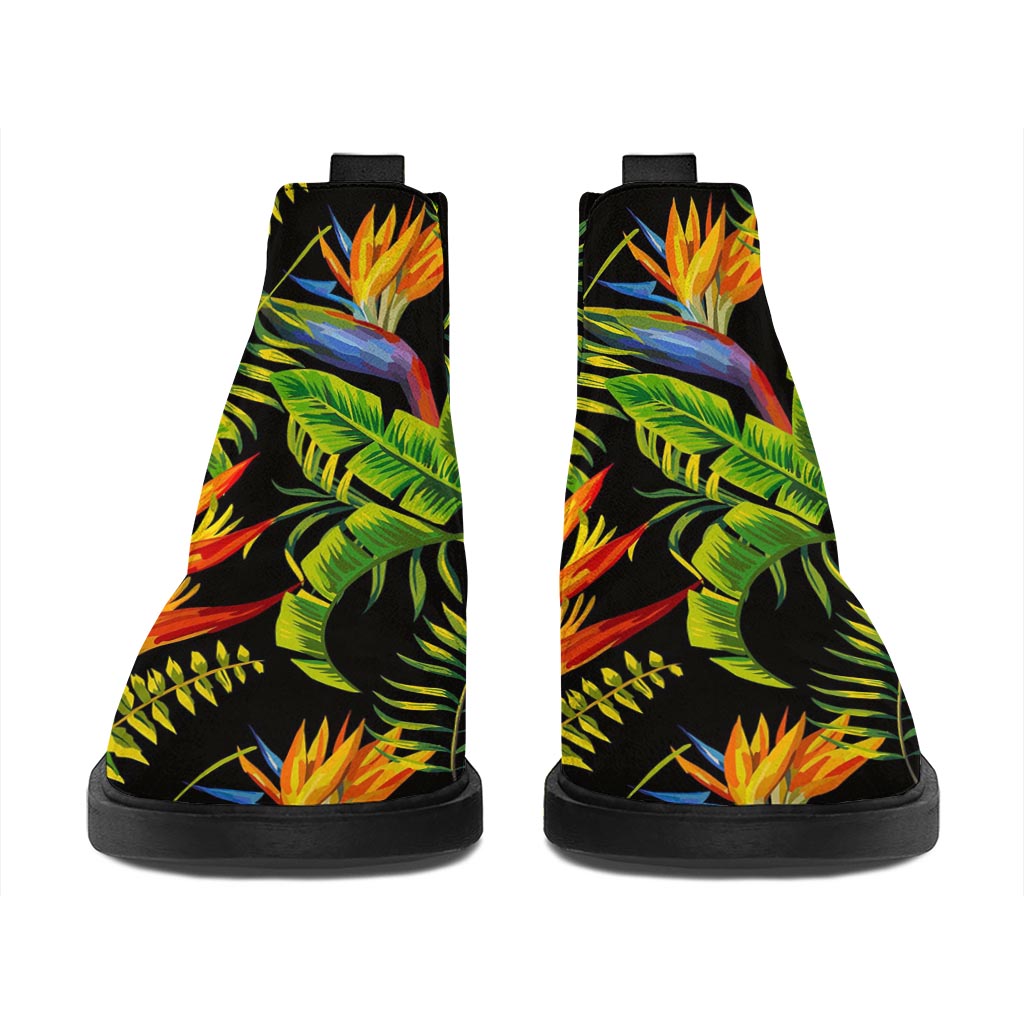 Tropical Summer Pattern Print Flat Ankle Boots