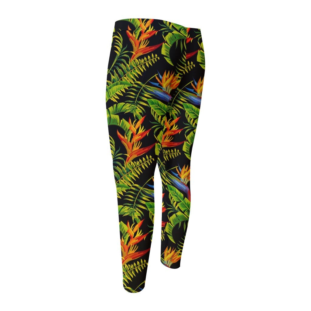 Tropical Summer Pattern Print Men's Compression Pants
