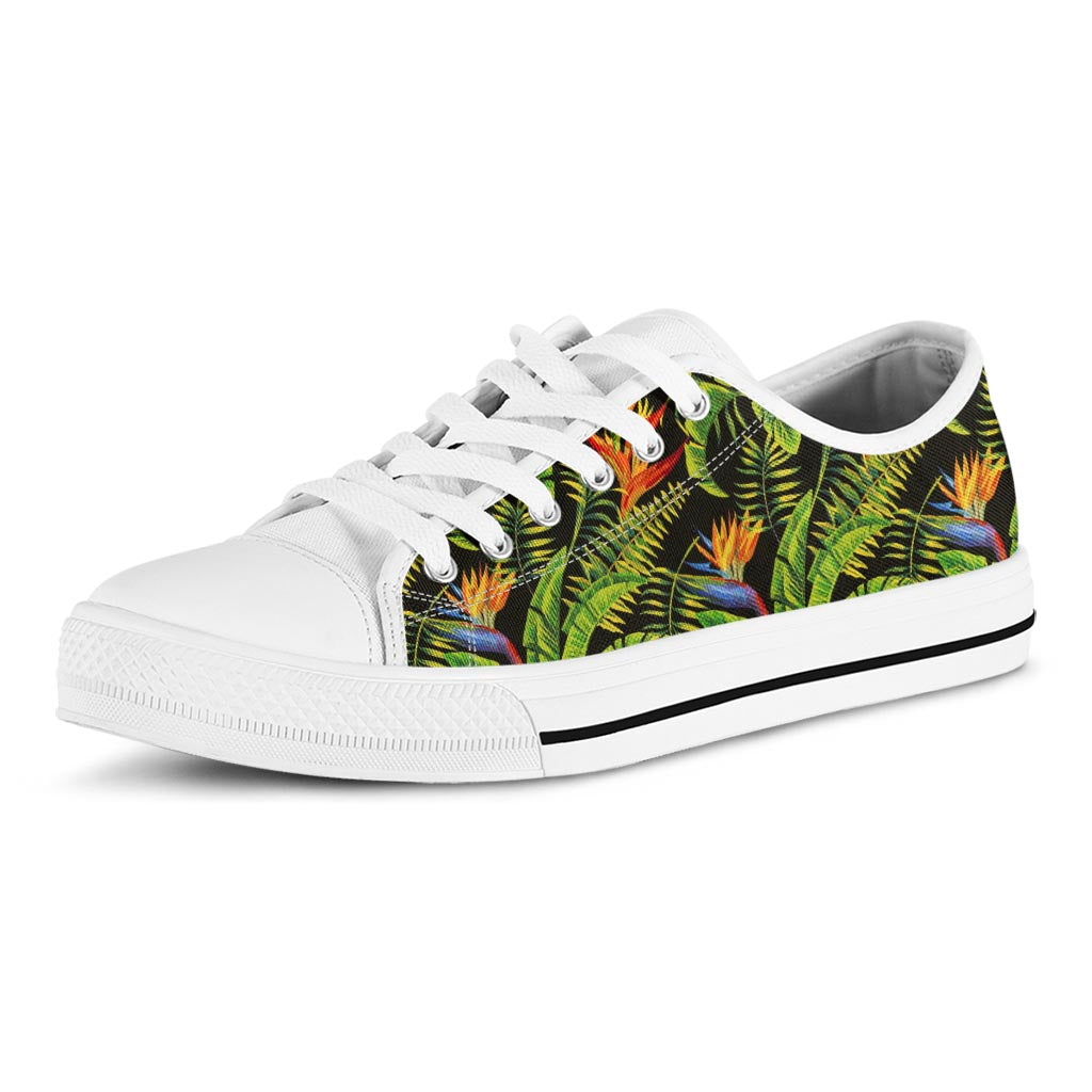 Tropical Summer Pattern Print White Low Top Sneakers
