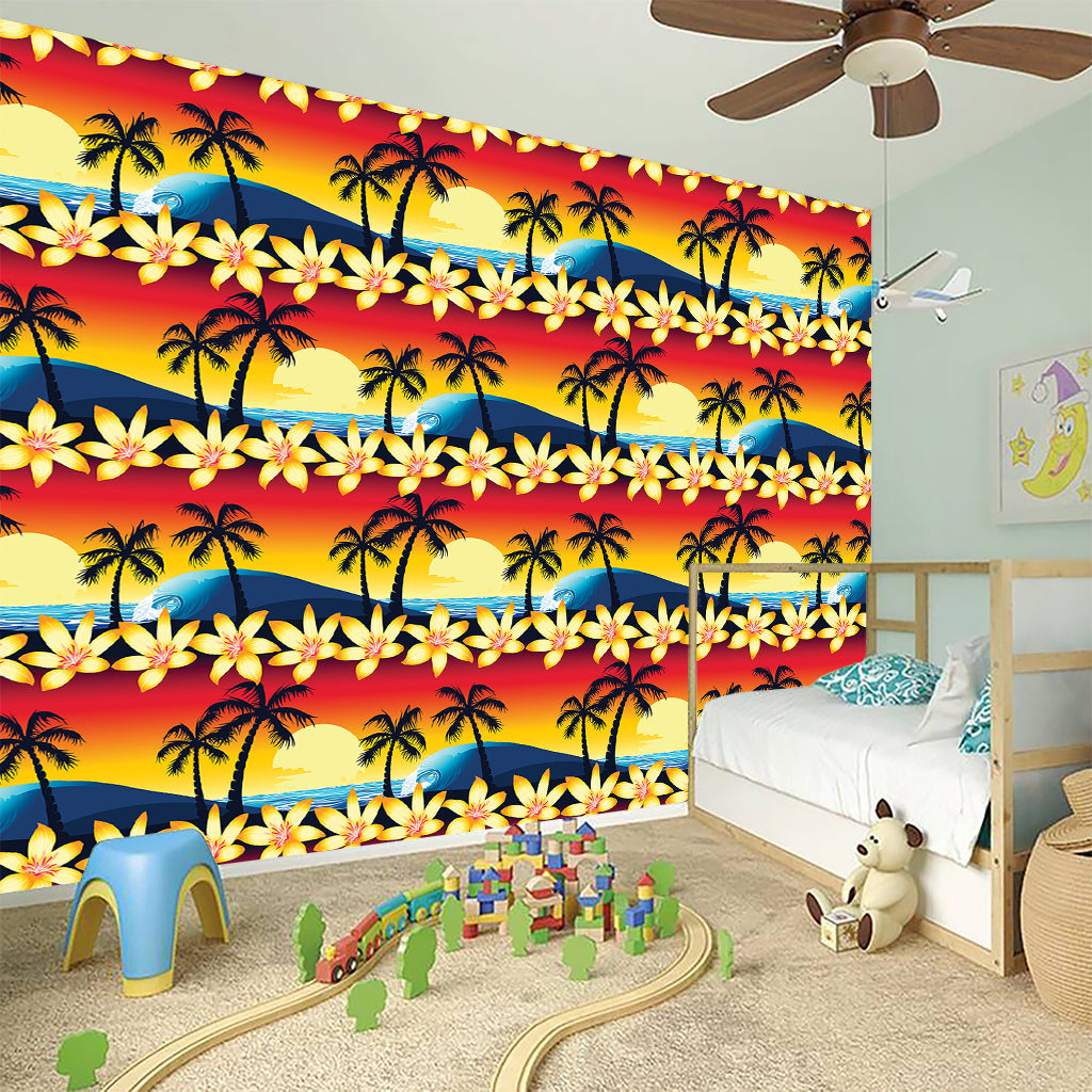 Tropical Sunset Pattern Print Wall Sticker
