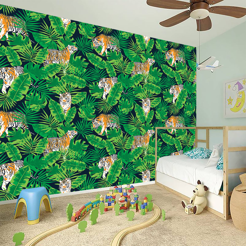 Tropical Tiger Pattern Print Wall Sticker