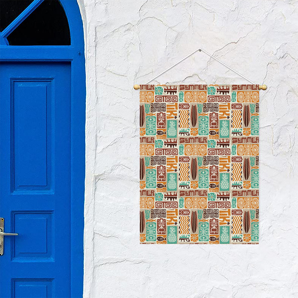 Tropical Tiki Pattern Print Garden Flag