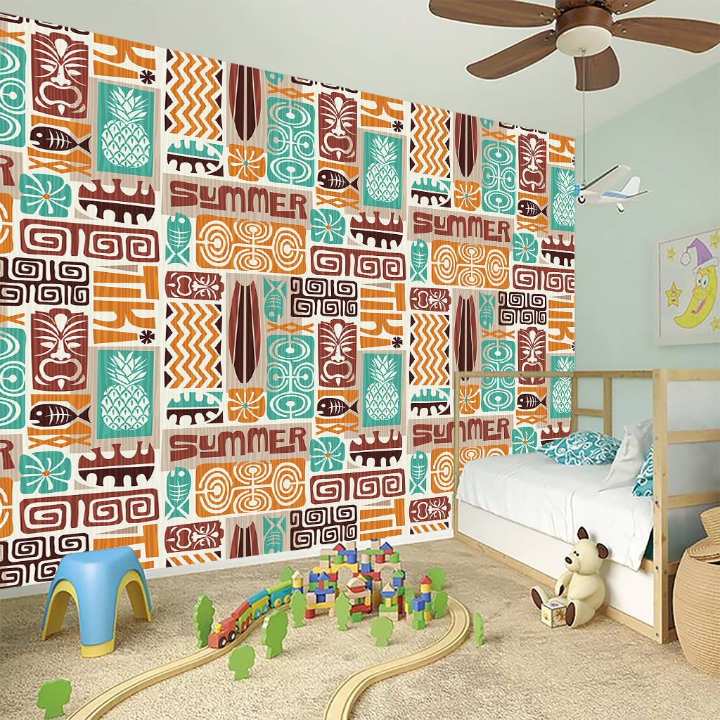 Tropical Tiki Pattern Print Wall Sticker